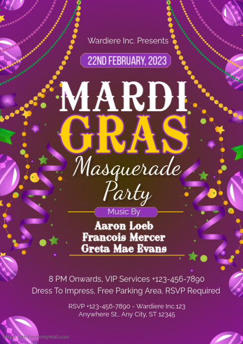mardi gras Template | PosterMyWall