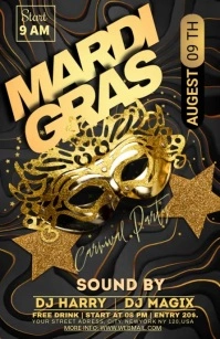 mardi gras Half Page Wide template