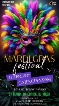 Mardi GRAS FESTIVAL carnival TEMPLATE Instagram Story