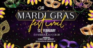 Mardi GRAS FESTIVAL carnival TEMPLATE auf Facebook geteiltes Bild