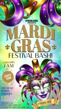 Mardi GRAS FESTIVAL carnival TEMPLATE Instagram Story