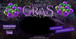 Hitam Mardi Gras Carnival Facebook Shared Image Template