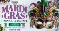 Mardi GRAS FESTIVAL carnival TEMPLATE Image partagée Facebook
