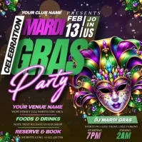 Mardi GRAS FESTIVAL carnival TEMPLATE Square (1:1)