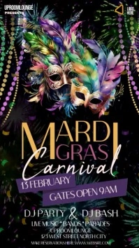 Mardi GRAS FESTIVAL carnival TEMPLATE Instagram na Kuwento