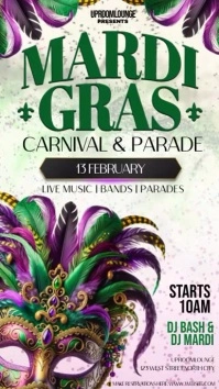 Mardi GRAS FESTIVAL carnival TEMPLATE Instagram Story