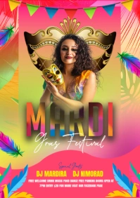 mardi gras festival A5 template