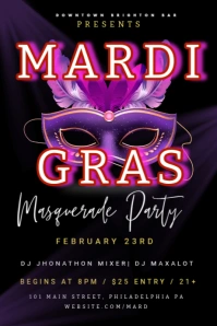 Mardi Gras Festival Event Tumblr Graphic template