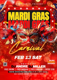 Mardi Gras Flyer A3 template