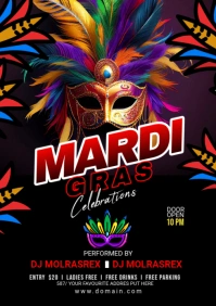 Mardi Gras Flyer A2 template