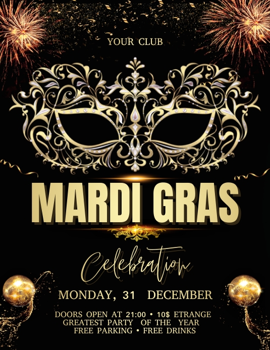 Mardi Gras Flyer Template PosterMyWall Mardi Gras Flyer Template PosterMyWall