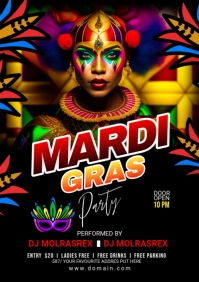 Mardi Gras Flyer A1 template
