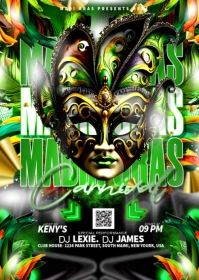 MARDI GRAS FLYER A6 template