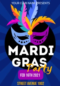Mardi Gras flyers A3 template