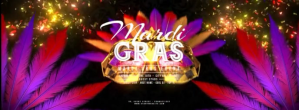 Mardi Gras - Flying Carnaval Masks 2 Facebook-coverfoto template