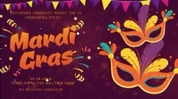 Mardi Gras Fundraising Event Invite Display Pantalla Digital (16:9) template