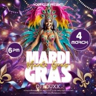 Mardi Gras instagram square design template free