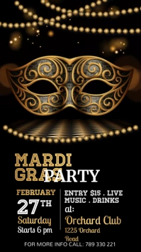 Mardi gras instagram story, mardi gras template