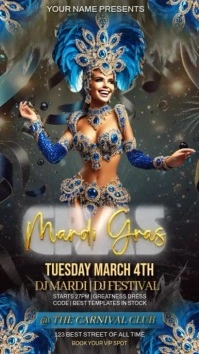 Mardi Gras instagram story design template free