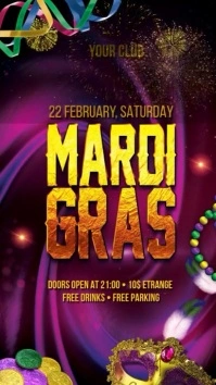 Mardi Gras Instagram Video Instagram-verhaal template