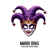 Mardi gras mask Logotyp template