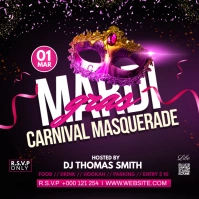 Mardi Gras Masquerade Квадрат (1 : 1) template