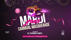 Mardi Gras Masquerade Twitter Post template