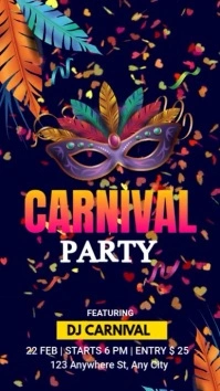 Mardi Gras Party carnival instagram video ad WhatsApp Status template