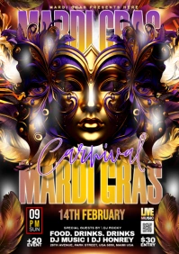 MARDI GRAS PARTY A3 template