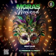 Mardi gras party instagram post Isikwele (1:1) template