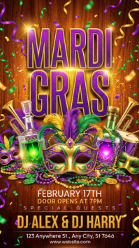 Mardi Gras Party Instagram Story template