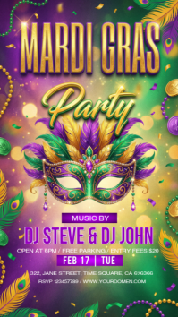 Mardi Gras Party Instagram Story template