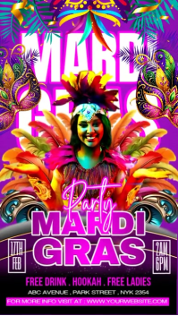 Mardi Gras Party Instagram Story Video template