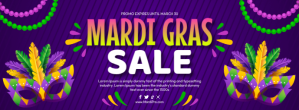 Mardi Gras Sale Banner Facebook-coverfoto template
