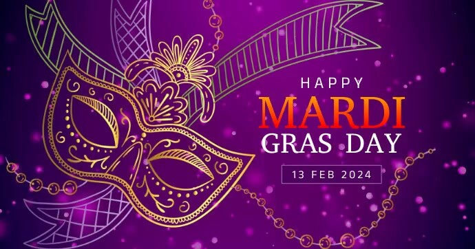 Mardi Gras  template auf Facebook geteiltes Bild