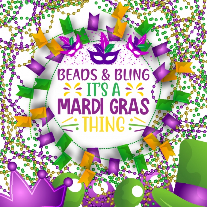Mardi Gras Template Vierkant (1:1)