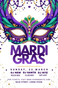Mardi gras template Pinterest-Grafik