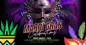 Black Mardi Gras Celebration Facebook begivenhed cover Template