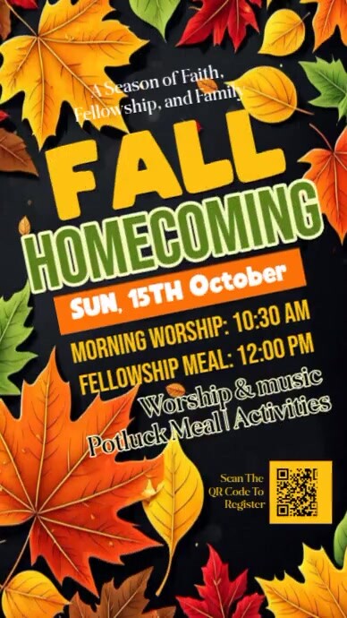 homecoming event, fall homecomimg, church homecoming Instagram Story template