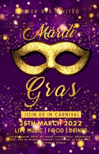 mardigras , event, festival Tabloide template