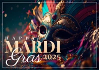 mardigras , event, festival Poskaart template