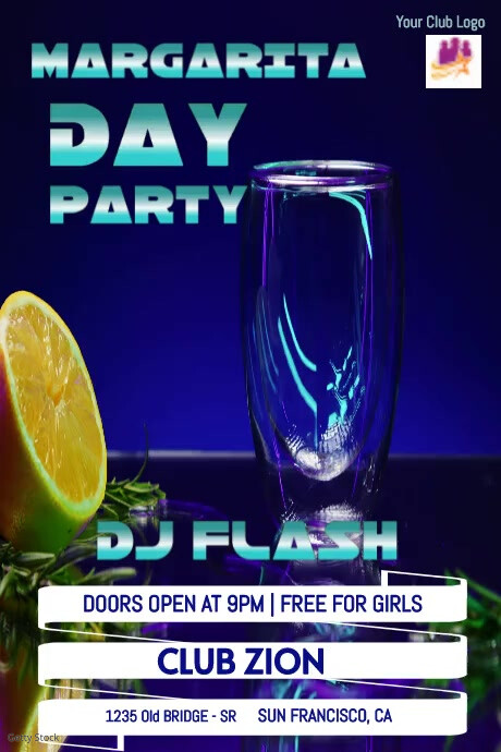 Margarita day party Poster template