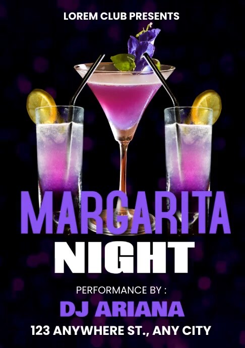 Margarita Night Flyer A5 template