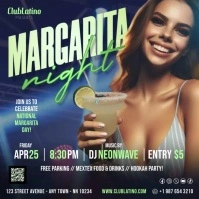 Margarita Night Party event flyer template Publicación de Instagram