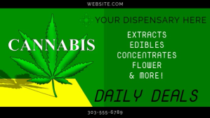 Yellow Marijuana Video Digitalt display Template
