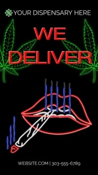 Marijuana Video Pantalla Digital (9:16) template