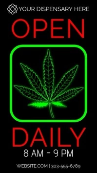 Marijuana Video Pantalla Digital (9:16) template