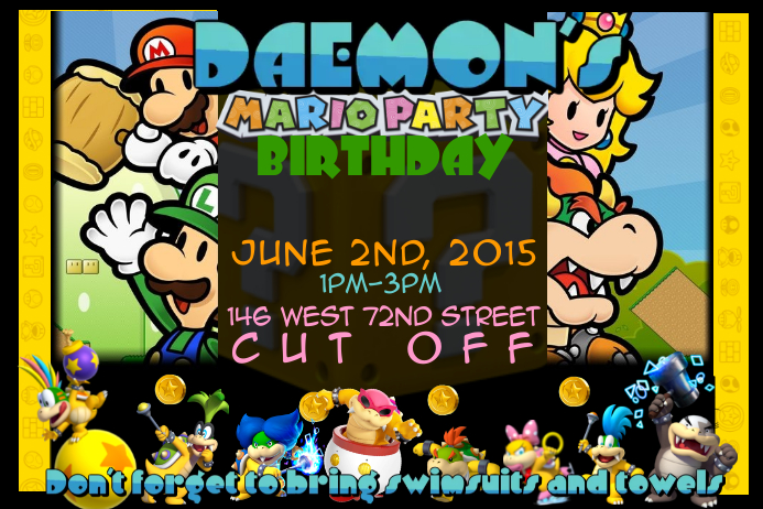 Mario Bros Birthday Party Invitation Template Postermywall Mario Bros Birthday Party Invitation Template Postermywall