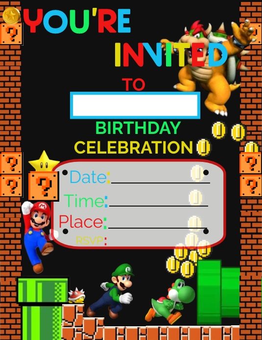 MARIO BROS Template PosterMyWall