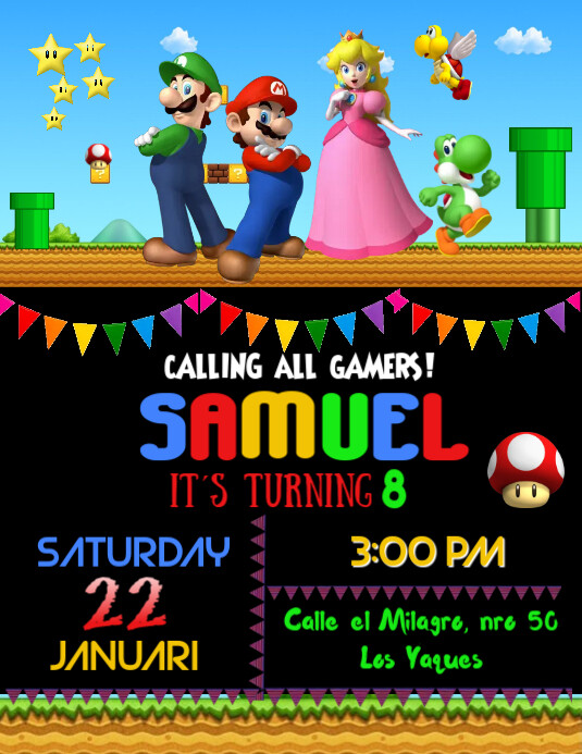 Modele Invitation A Une Fete D Anniversaire D Anniversaire De Mario Bros Postermywall Modele Invitation A Une Fete D Anniversaire D Anniversaire De Mario Bros Postermywall